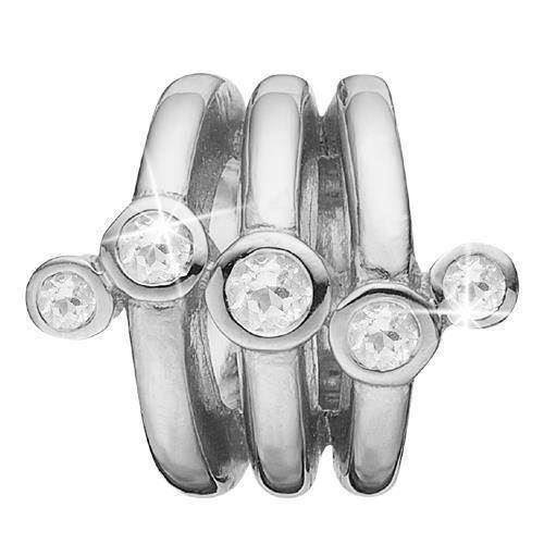 Image of sølv Collect armbånds charm Stream tre ringe med 5 topaser fra Christina Collect